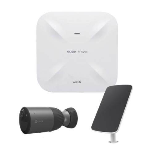 [EZVIZ_RGRAP6260(G)/BC1C/PS] EZVIZ Kit de Cámaras Wi-Fi  con Access Point/ Incluye 1 Cámara de Batería  CS-BC1C / 1 Pane solar Mod. CS-CMT-SOLARPANEL-C / 1 Access Point RG-RAP6260(G)