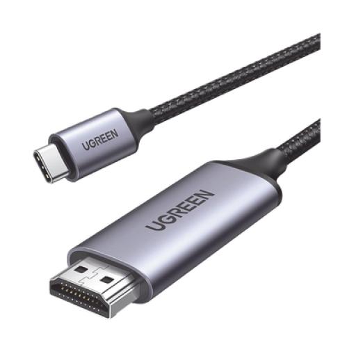 [UGREEN_50570] Ugreen Cable USB-C 3.1 a HDMI 4K / 1.5m / Compatible con Thunderbolt 3 & 4 / Adaptador Tipo-C a HDMI / 4k@60Hz / Soporta Modo Espejo y Modo Extendido / Carcasa de Aluminio / Nylon Trenzado / Conector Niquelado / Blindaje Multicapa
