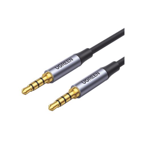[UGREEN_20782] Ugreen Cable Auxiliar de 3.5mm / Cable Audio Estéreo / Núcleo de Alambre de Cobre Esmaltado / Carcasa de Aluminio Azul + Nylon Trenzado /  Soporta Micrófono / 2 Metros