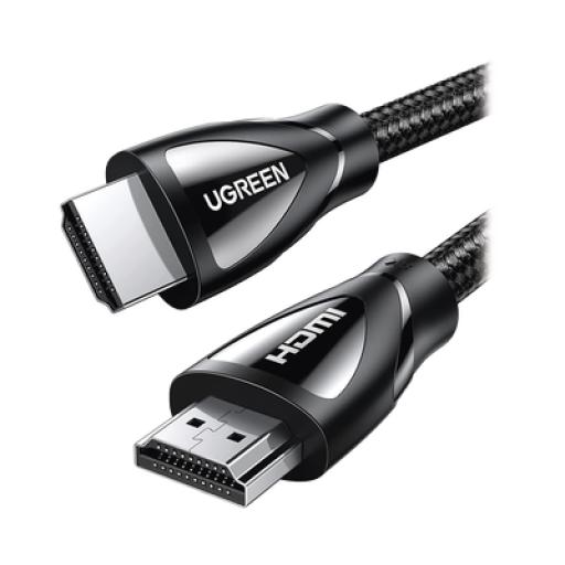 [UGREEN_80401] Ugreen Cable HDMI 2.1 de Nylon Trenzado / 1 Metro / 8K@60Hz/4K@120Hz / eARC (Canal de Retorno de Audio / HDR10+ / VVR / HEC (Canal Ethernet HDMI) / ALLM / 3D / Dolby Atmos / Dolby Visión / 48 Gbps / Mayor Duración.