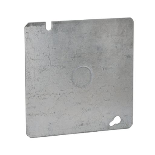 [RACO_HUB-833] Raco Tapa Cuadrada Plana de  Acero Galvanizado con Entrada de 1/2"  para Caja de 4 11/16".