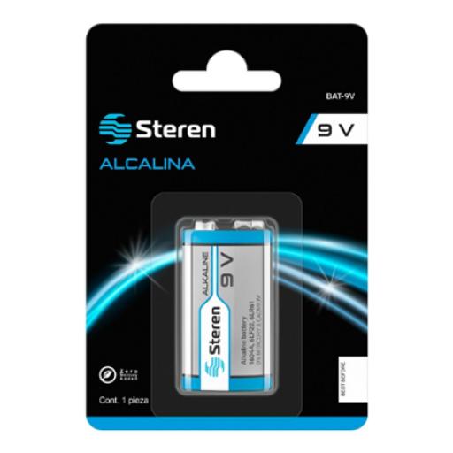 [STEREN_BAT-9V] Steren Pilas Steren Alcalina Cuadrada 9V 1 Pza