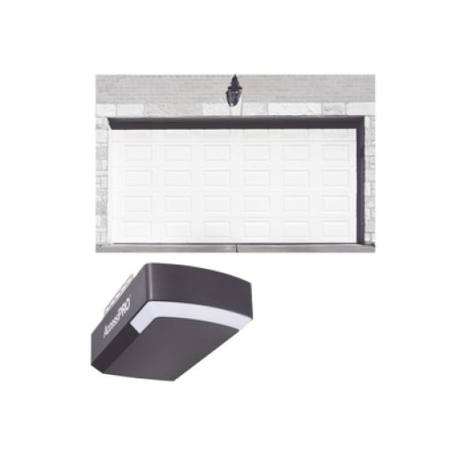 [ACCESSPRO_KIT-GAR108SC] AccessPRO KIT COMPLETO Puerta GARAGE108SC / Cuadro Corto / Color blanco / Insulada / Incluye Motor FS1000APP / 1/2HP / Fuerte/Silencioso/Luz LED/Motor DC .