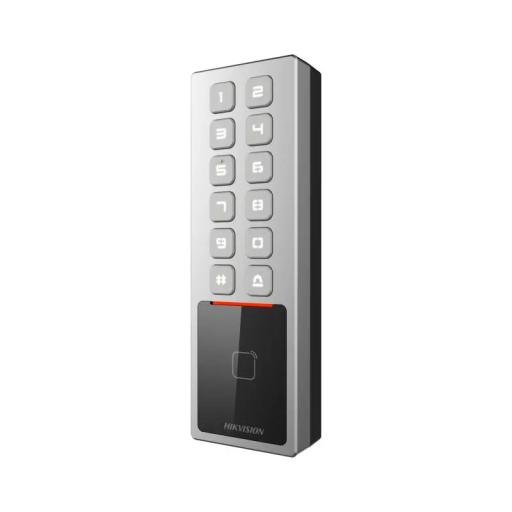 [HIKVISIONDIGITALTECHNOLOGY_DS-K1T805MX] Hikvision Digital Technology Teclado Exterior Antivandálico IP65 & IK08 / Administrable en la Nube / Alta y Baja de Passwords Remotamente con Horarios / Acceso por PIN o Tarjeta MIFARE