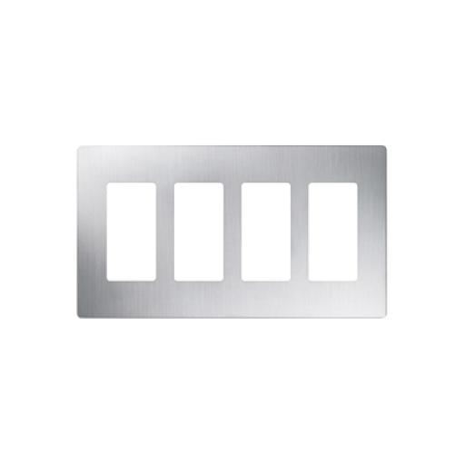 [LUTRON_CW4-SS] Lutron PLACA DE PARED, COLOR SS 4 ESPACIOS