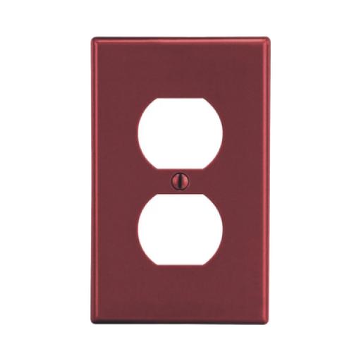 [HUBBELL_HUB-P8R] Hubbell Placa de Pared para Contacto Duplex Color Rojo.