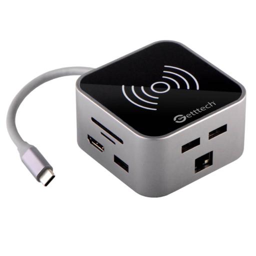 [GETTTECH_GHW-69401] Getttech HUB GETTTECH TIPO C WIRELESS GHW-69401 HDMI/RJ45/SD/TF/USB/3.5MM