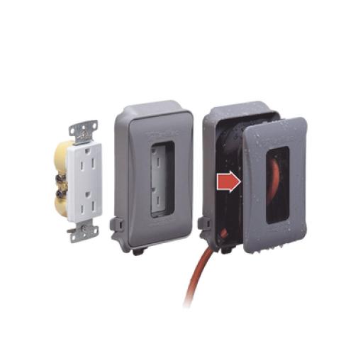 [HUBBELL_HUB-ML500G] Hubbell Cubierta Impermeable/ 1 Unidad/ Horizontal-Vertical/ Servicio Pesado/ Expandible/ Color Gris.