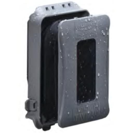 [HUBBELL_HUB-ML500G] Hubbell Cubierta Impermeable/ 1 Unidad/ Horizontal-Vertical/ Servicio Pesado/ Expandible/ Color Gris.