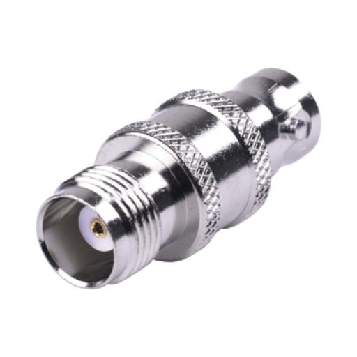 [RFINDUSTRIES_RFT-1232] RF Industries Adaptador en Línea de Conector TNC Hembra a BNC Hembra, Níquel/ Oro/ Teflón.