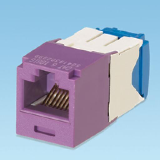 [PANDUIT_CJ6X88TGVL] Panduit Conector Jack RJ45 Estilo TG, Mini-Com, Categoría 6A, de 8 posiciones y 8 cables, Color Violeta