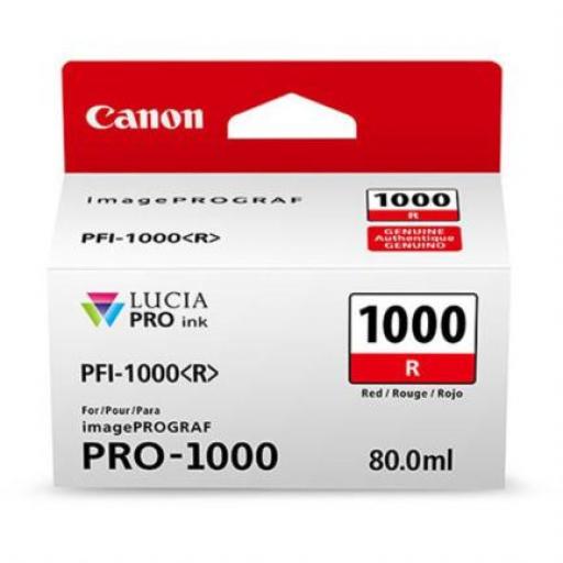 [CANON_0554C003AB] Canon Tinta Canon PFI-1000R Lucia Pro Ink Tank 80ml Color Rojo