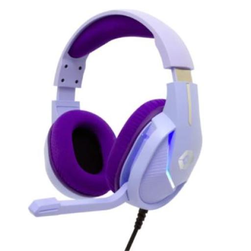 [PERFECTCHOICE_V-930631] Perfect Choice Diadema Vortred Axolotl Gamer Inalámbrica RGB 3.5mm Color Morado