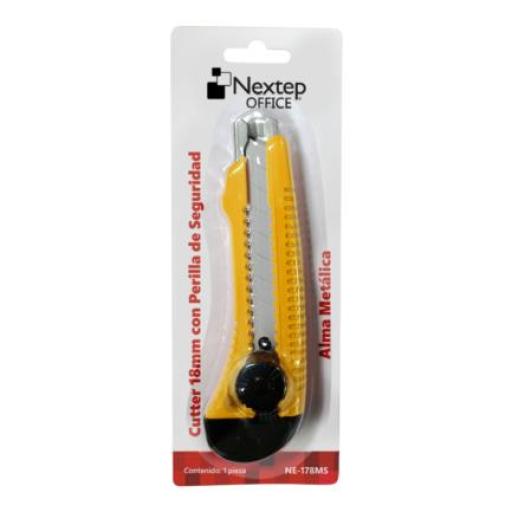 [NEXTEP_NE-178MS] Nextep Cutter Plástico Nextep Grande Navaja 18mm Alma de Metal y Perrilla Seguridad
