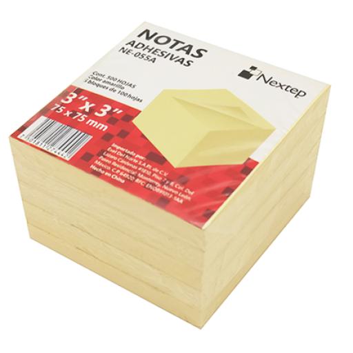 [NEXTEP_NE-055A] Nextep Notas Adhesivas Nextep 3x3 Amarillo 5 Bloques 500 Hojas