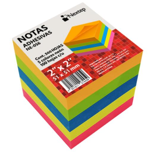 [NEXTEP_NE-056] Nextep Notas Adhesivas Nextep 2x2 Neon 5 Bloques 500 Hojas