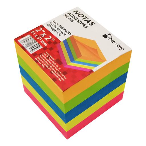 [NEXTEP_NE-056] Nextep Notas Adhesivas Nextep 2x2 Neon 5 Bloques 500 Hojas