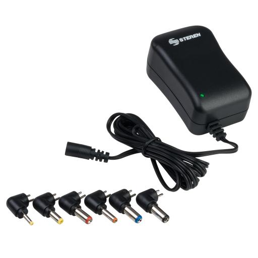 [STEREN_ELI-1200] Steren Eliminador Regulado Steren 3 a 12Vcc 1.2A con Puntas Intercambiables Color Negro