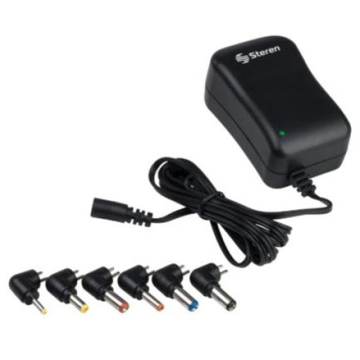 [STEREN_ELI-1200] Steren Eliminador Regulado Steren 3 a 12Vcc 1.2A con Puntas Intercambiables Color Negro