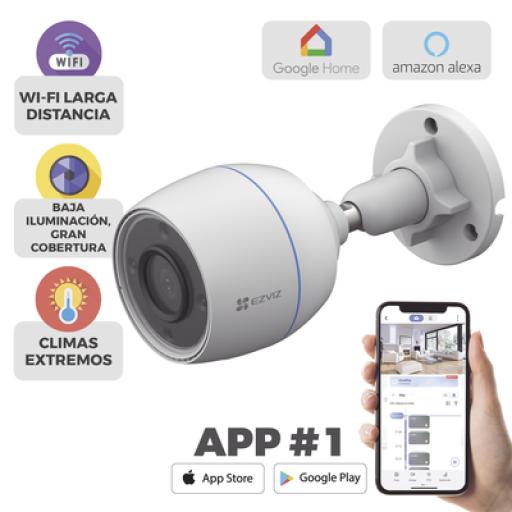 [EZVIZ_CS-H3C] EZVIZ Bala WiFi / 2  Megapixel / Detección humana / Micrófono Integrado / Micro SD / Excelente Vision Nocturna / Exterior