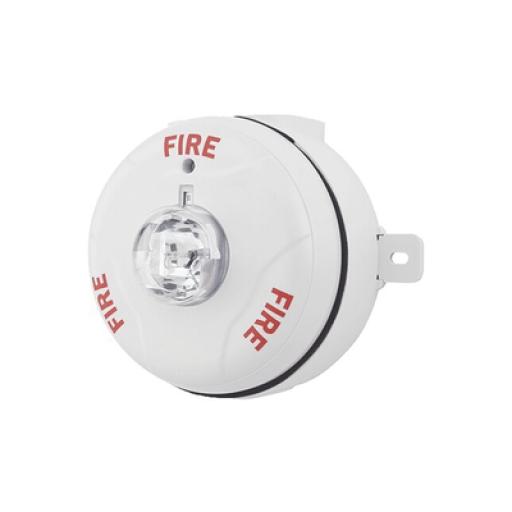 [SYSTEMSENSOR_SCWK] System Sensor Lámpara Estroboscópica para Exterior / a 2 Hilos / Montaje en Techo / Configuración Estroboscópica Seleccionable / Color Blanco 