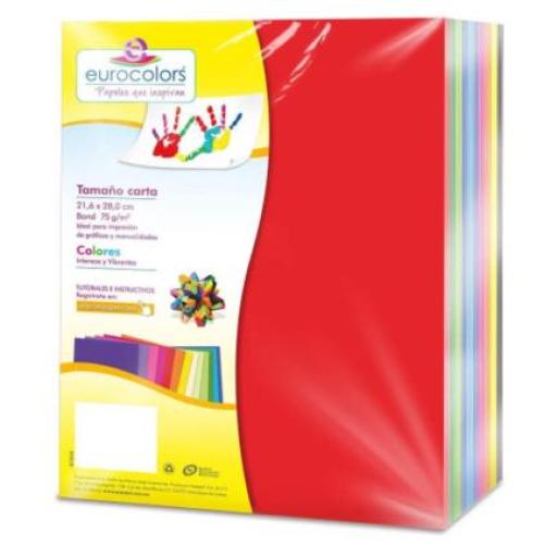 [EUROCOLORS_EC0078] EUROCOLORS Papel Cortado Eurocolors Arcoiris Carta 1000H/Pqte 10 Colores