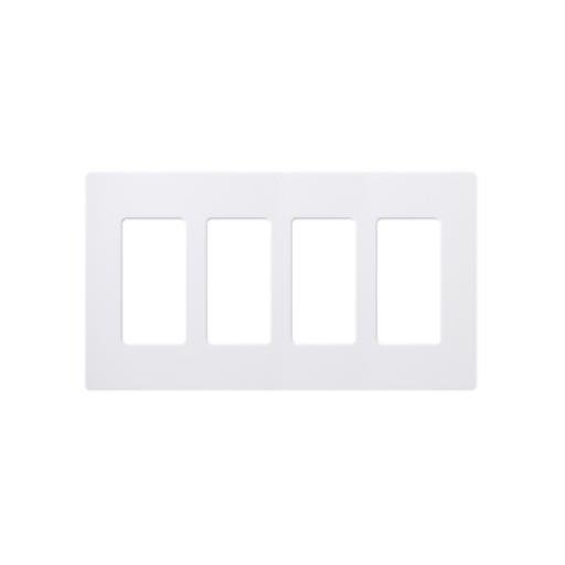 [LUTRON_CW4WH] Lutron Placa de pared 4 espacios, color blanco, para atenuador (dimmer), switch ó control remoto PICO inalámbrico