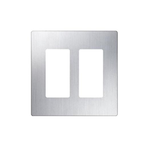[LUTRON_CW2SS] Lutron Placa de pared 2 espacios, diseño tipo metálico, para atenuador (dimmer), apagador ó control remoto inalámbrico LUTRON.