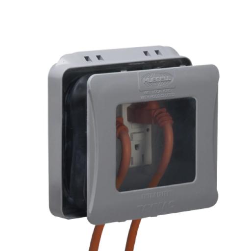 [HUBBELL_HUB-ML-2500G] Hubbell Cubierta Impermeable/ 2 Unidades/ Vertical/ Servicio Pesado/ Expandible/ Color Gris.