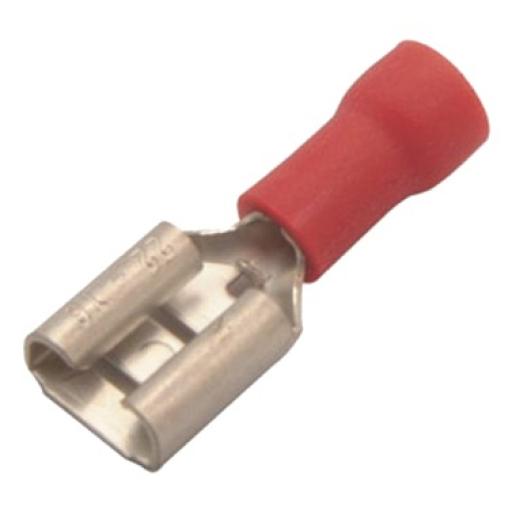 [EPCOM_AE51231] Epcom Terminal tipo hembra aislada 0.250 / 22 - 16 AWG / Rojo / Paquete de 25 piezas.