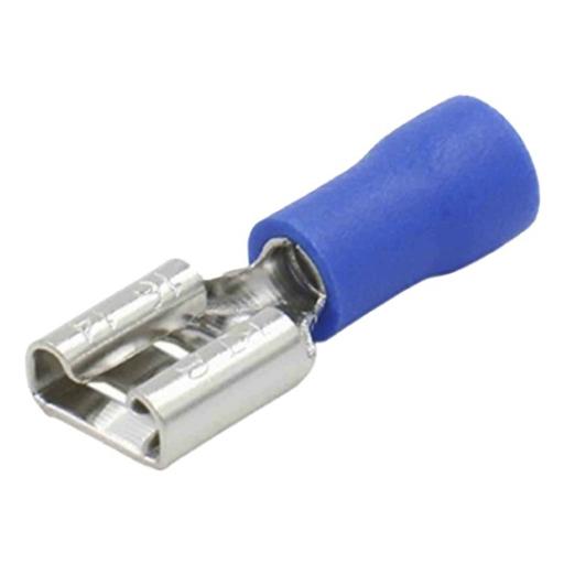 [EPCOM_AE55095] Epcom Terminal tipo hembra aislada 0.250 / 16 - 14 AWG / Azúl / Paquete de 25 piezas.
