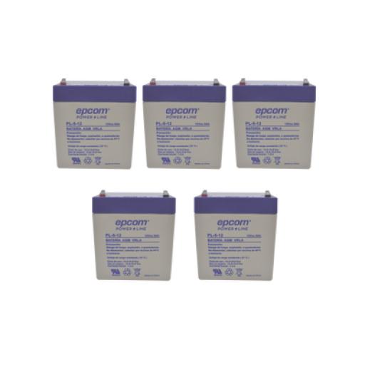 [EPCOM_PL-5-12/PAQ] Epcom Paquete de 5 Baterías PL-5-12, Ahorre $ con este KIT 