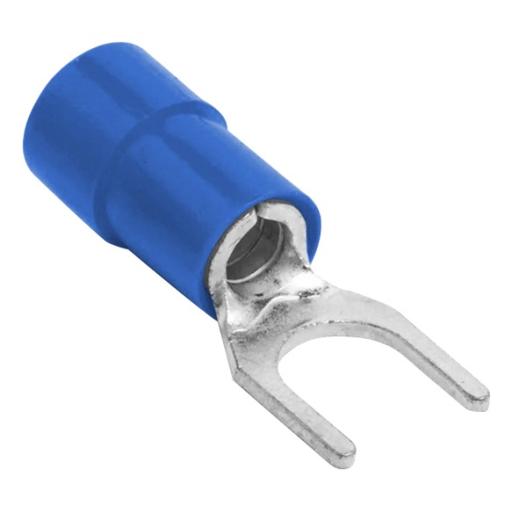 [EPCOM_RB1157-100] Epcom Terminal tipo horquilla ( espada ) aislada / 16 - 14 AWG / Azúl / Paquete de 25 piezas.