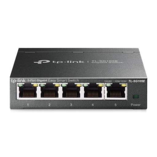 [TPLINK_TL-SG105E] TPLINK Switch Escritorio Easy Smart de 5 puertos 10/100/1000 Mbps / IGMP para Vigilancia / Calidad en el Servicio (QoS) / Gestión GUI