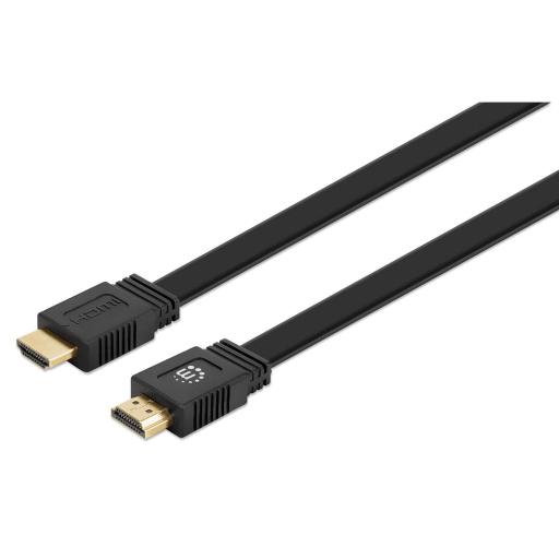 [MANHATTAN_355643] Cable HDMI plano Manhattan Negro 10 M.