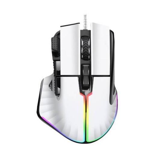 [GAMEFACTOR_MOG602-WH] Game Factor MOUSE GAME FACTOR LASER, PIXART 3370, 19K DPI, 6+1 BOTONES RGB MOG602-