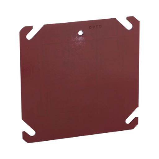 [RACO_HUB-911-8] Raco Tapa Cuadrada Para Caja Galvanizada de 4" / Color Rojo.