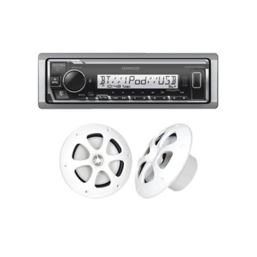 [JVCKENWOOD_KE/1613MRW] JVC  KENWOOD Kit de estéreo con Bluetooth KMR-M332BT |  más Par de bocinas KFC-1613MRW