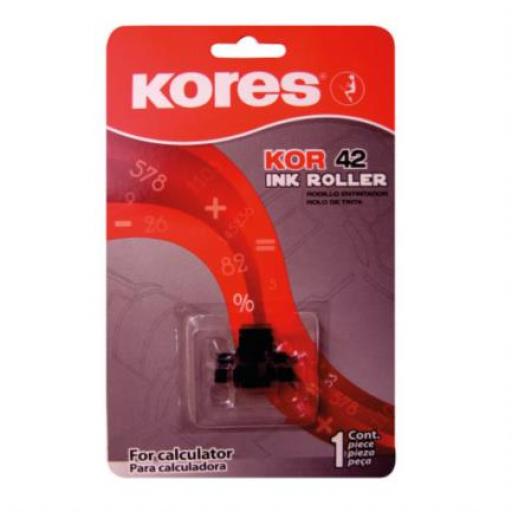 [KORES_53104] Kores Rodillo Entintador 42 Kores para Calculadora Negro/Rojo