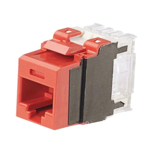 [No SKU] Panduit Conector Jack Estilo 110 (de Impacto), Tipo Keystone, Categoría 6A, de 8 posiciones y 8 cables, Color Rojo