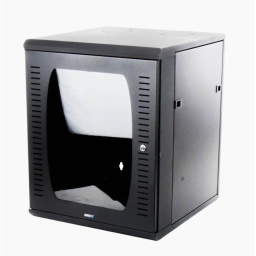 [No SKU] LINKEDPRO BY EPCOM Gabinete para Montaje en Pared, 12 Unidades de Rack, de 19in, Puerta de Cristal Templado, Fabricado en Acero