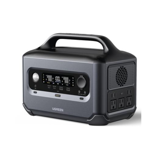 [UGREEN_90997] Ugreen Estación de Energía Portátil 600W (680Wh) / 5 AC 600 W / 2 USB-C 100W / 2 USB-A 22.5 W / 1 Toma de Encendedor / 2 Salidas CC5521 / Compatibilidad: BMS/UPS/WIFI/Bluetooth/APP / 10 Años de Vida Útil.
