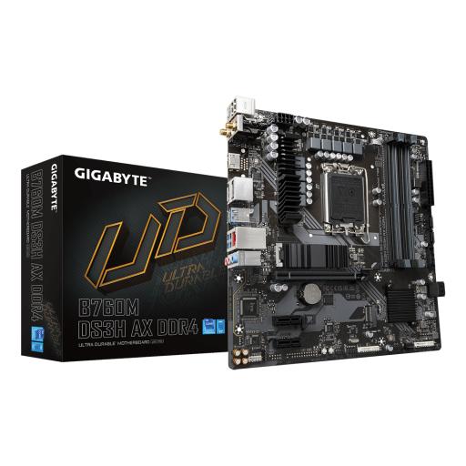 [GIGABYTE_B760M DS3H AX DDR4] MOTHERBOARD GIGABYTE (B760M DS3H AX DDR4) SOCKET1700 12A/13A,DDR4 128GB,X4 M.2,SATA 6GB/S,HDMI