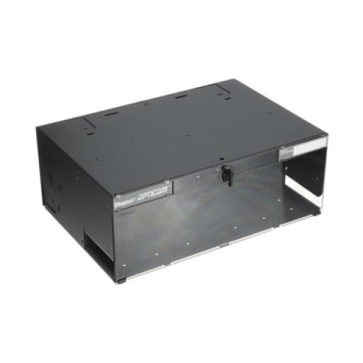[PANDUIT_FRME4] Panduit Panel de Distribución de Fibra Óptica, Acepta 12 Placas FAP o FMP, Bandeja Deslizable e Inclinable Hacia Abajo, Hasta 288 Fibras, Color Negro, 4UR              