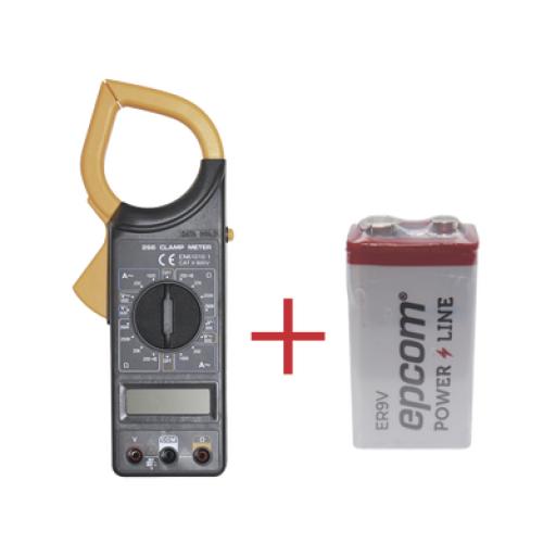 [PRECISION_DT266KIT] Precision Multímetro Digital de Gancho DT266 600 Vcc / Vca  CATII. Con pantalla LCD. Incluye Batería ER-9V de 9V