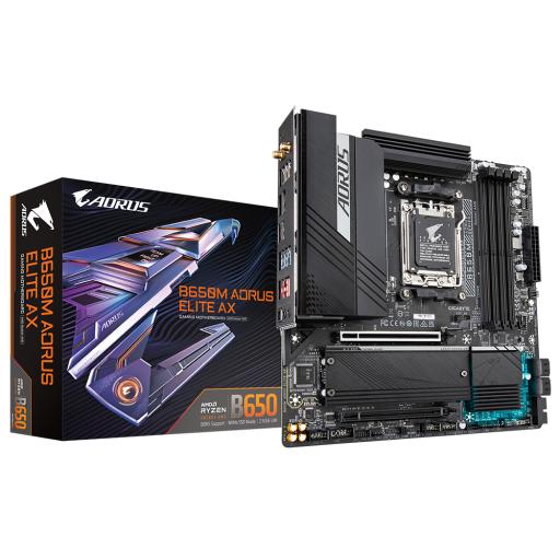 [GIGABYTE_B650M AORUS ELITE AX] Tarjeta Madre AORUS Micro-ATX B650M AORUS ELITE AX, S-AM5, AMD B650