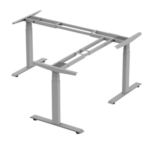 [EPCOM_EM33-3A3] Epcom Base de Escritorio Motorizado Profesional Tipo L (3 Columnas) / Altura Ajustable 60-125cm / Estructura Estable / Funcionamiento Suave / 4 Preset de Posiciones / Color Gris / Soporta hasta 150Kg de carga 