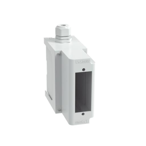 [PANDUIT_FDPPEIG] Panduit Panel de Parcheo Modular para Fibra Óptica, de Instalación en Riel DIN Estándar de 35mm, Acepta Una Placa Acopladora FAP, De Profundidad Extendida, Color Gris