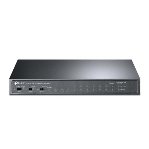 [TPLINK_TL-SL1311MP] TPLINK Switch PoE+ No Administrable De Escritorio 11 Puertos / 8 puertos 10/100 Mbps PoE af/at Inteligiente / Presupuesto 124 W / Hasta 250 metros