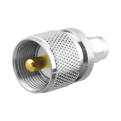 [RFINDUSTRIES_RSA-3456] RF Industries Adaptador en Línea, de Conector SMA Macho a UHF Macho (PL-259), Níquel/ Oro/ Teflón.